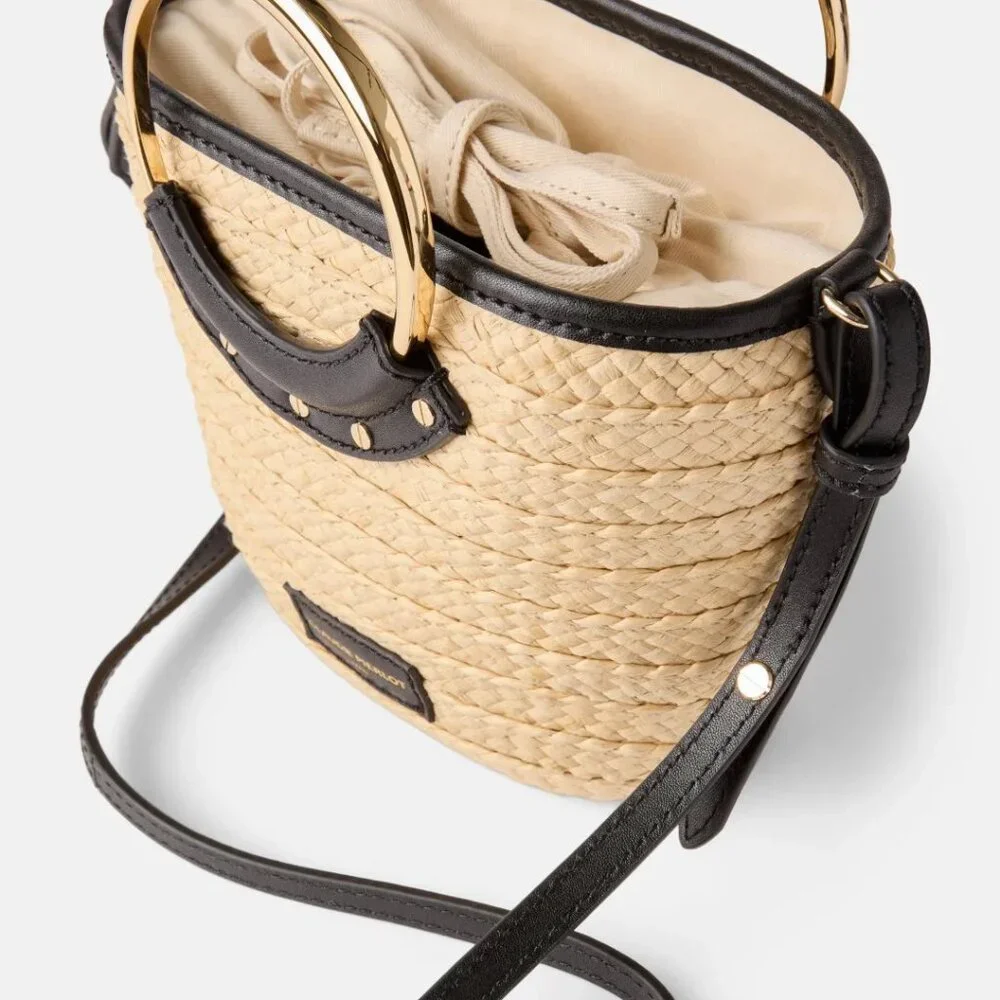 Claudie Pierlot Small Woven Basket Bag With Ring